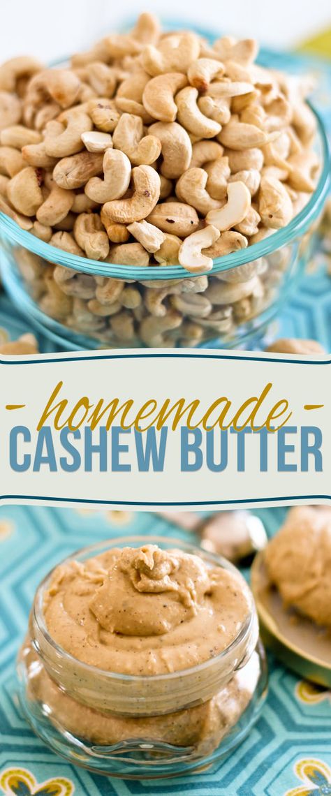 Learn how to make your own all natural, no oil added, homemade cashew butter with these step-by-step photo instructions. Heavenly deliciousness in a jar! Homemade Nut Butter Recipes, Cashew Nut Butter, Cashew Butter Recipe, Butter At Home, Nut Butter Recipes, Homemade Nut Butter, Homemade Butter, Cashew Butter, Nut Butters