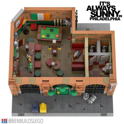 LEGO Modular Paddy's Pub [Interior 1] | This modular buildin… | Flickr Bar House, City Street View, Create A Sticker, Birthday Children, Pub Interior, Lego Modular, Printed Tile, Gin Bar, Lego Creative