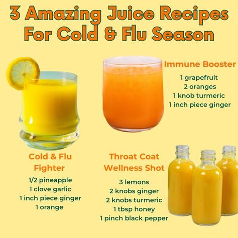 Flu season got you down?🤧 Don't reach for sugary drinks! These cold-pressed juice recipes are packed with vitamins and immune-boosting ingredients to help you fight back naturally💪 👉Try our juice cleanses! Order now at www.twissted.life 👉Follow us for more updates, recipes, and more! @highlight @followers #twissted #twisstedlife #twisstedlifestyle #JuiceWithMe #TwisstedJuiceCleanse #ColdPressedGoodness #foryoupage #trending #juicetok #juicecleanse #plantbased #juicedetox #juicedetoxchalle... Juice For Respiratory, Smoothies For Sickness, Fall Cold Pressed Juice, High Blood Pressure Juice Recipes, Inflammation Shots, Juice For Sore Throat, Immune Booster Juice, Health Juice Recipes, Cold Pressed Juice Recipes