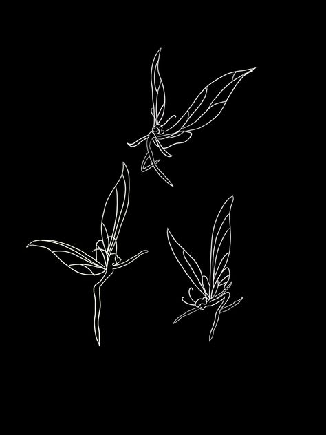 Possible fine line tattoo idea #tattoo #ethereal #dainty Feminine Delicate Tattoos, Whispy Tattoo, Ethereal Tattoo Aesthetic, Fairy Line Tattoo, Artsy Fine Line Tattoo, Fine Line Dragon Fly Tattoos, Pixie Tattoo Fairy, Tattoo Ethereal, Fine Line Tattoo Back