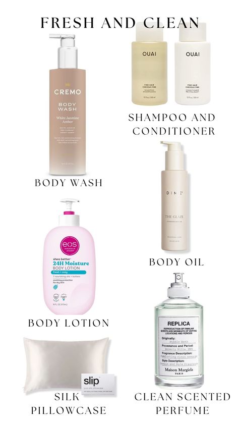 Fresh and Clean Body layering scents to help you smell amazingly clean!  #Fresh #Clean #Bodycare #Haircare #Cleanscent #Perfume #Fragrance #Shampoo #Conditioner #Silk #Healthandwellness #Beauty Fresh And Clean Scent Combo, Best Body Wash And Lotion Combo, Good Smelling Body Lotion, Fresh Body Wash, You Smell Clean, Body Care Smell Good, Fresh Scent Combos, Clean Girl Scents, Clean Scent Combo