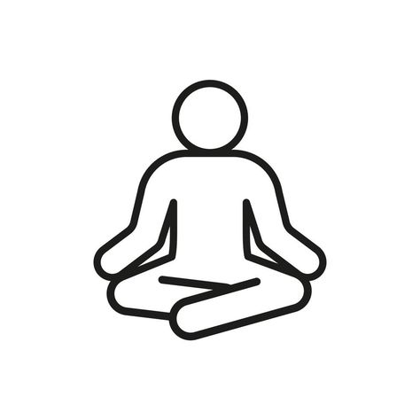 Clip Art Black And White, Person Icon, Person Sitting, Yoga Art, Art Black And White, Line Icon, Art Black, Yoga Meditation, Keep Calm