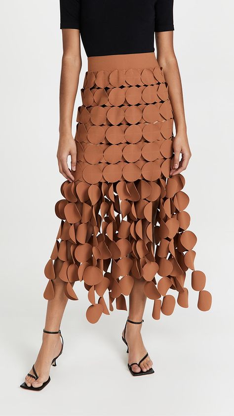 A.W.A.K.E MODE Laser Cut Multi Circle Double Layer Skirt | SHOPBOP Awake Mode, Double Layer Skirt, Mode Shoes, Posh Spice, Flower Pants, Layer Skirt, Lasercut Design, Layered Skirt, Mode Online