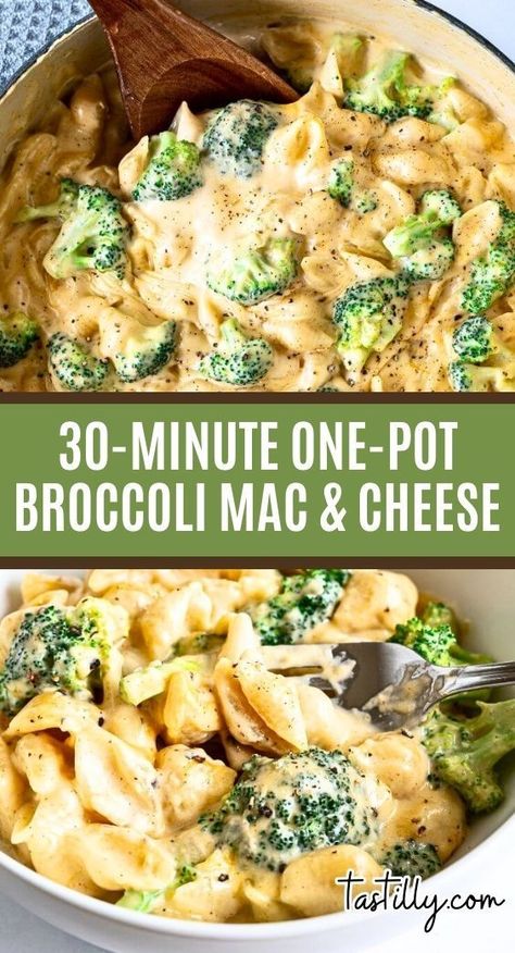 Make Mac & Cheese healthier by adding broccoli! This is not only the easiest and creamiest Mac & Cheese, but also the healthiest. It is ready in 30 minutes and the best way to make the little ones eat their veggies! Mac N Cheese Broccoli, Brocolli Mac And Cheese, Veggie Mac And Cheese Recipe, Broccoli Mac And Cheese Recipe, Mac And Cheese Healthy, Mac And Cheese Casserole, 30 Min Meals, Broccoli Bake, Creamy Mac And Cheese