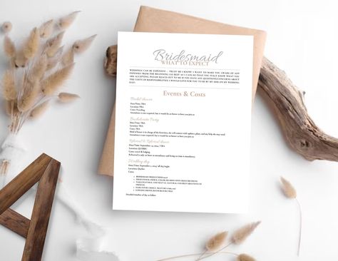 Bridesmaid Pledge What to Expect Card Responsabilities | Commitment Contract Insert Proposal, Bridal Party Wedding, Canva Card Printable Table Number Place Cards, Get The Guy, Bridesmaid Proposals, Jamais Vu, Table Place Cards, Bridesmaid Cards, Wedding Preparation, Card Printable, Types Of Printer