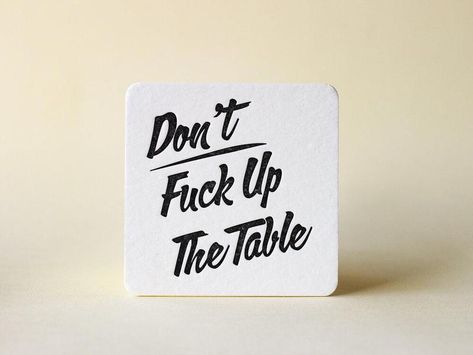 Letterpress Coasters, Funny Coasters, White Coasters, Funny Presents, Hot Foil Stamping, Table Coasters, Passive Aggressive, Housewarming Present, Letterpress Printing