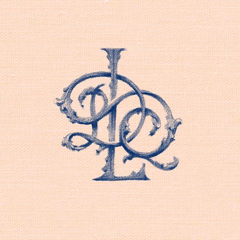 Ornate monogram DQL lettering design, illustrated in pencil by Laura Dreyer. www.lauradreyerillustration.com Fancy Script Lettering, Monogram Illustration, Ornate Lettering, Ornate Typography, Cursive Monogram, Wordmark Logo Typography, Logo Design Inspiration Vintage, Design Alphabet, Monogram Ideas