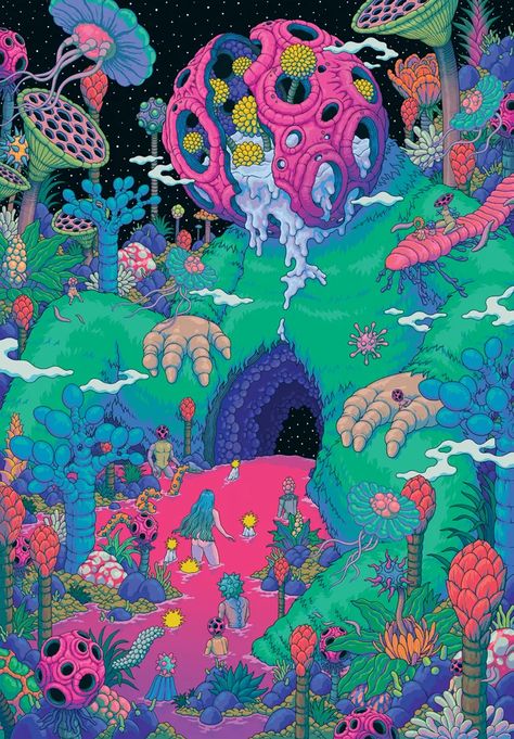 Trippy Pictures, Art Trippy, Trippy Drawings, Psychadelic Art, Trippy Painting, Trippy Wallpaper, Hippie Wallpaper, Visionary Art, Art Collage Wall