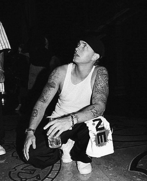 Eminem😍 Eminem, Tattoos, White, Black