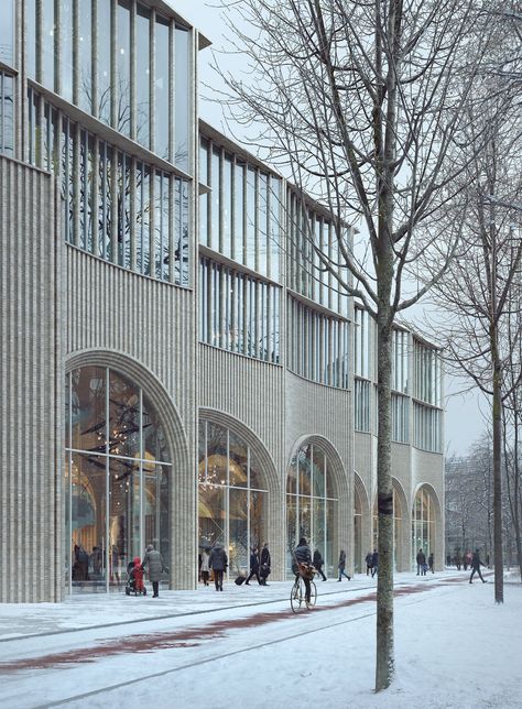 Mittuppgången Station, Sweden | Dorte Mandrup Retail Architecture, Mix Use Building, Architectural Models, Brick Facade, Gothenburg, Central Station, Water Tower, Facade Architecture, Architecture Presentation