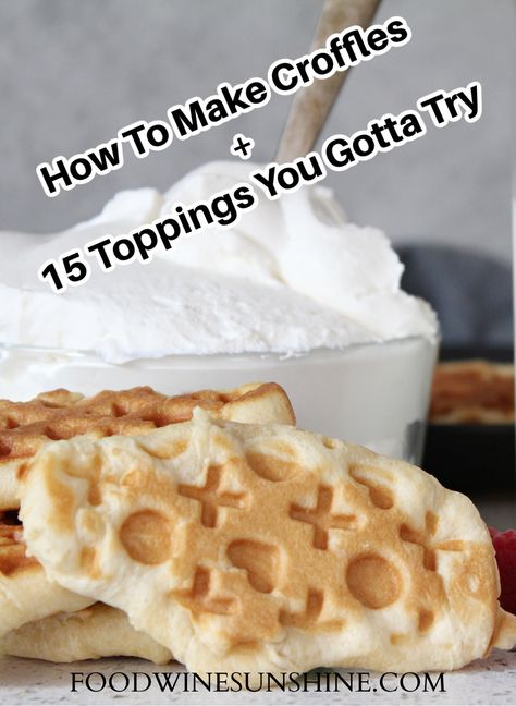 Croissant In Waffle Iron, Croffle Topping Ideas, Croffles Flavors, Croffles Recipe, Croffle Recipe, Mini Waffle Recipe, Homemade Croissants, Craft Food, Waffle Maker Recipes