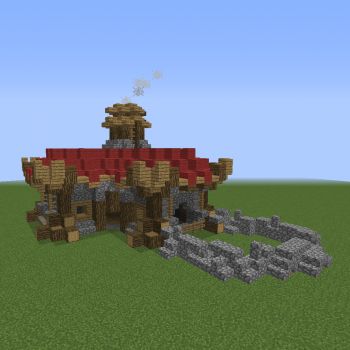 Minecraft Slaughterhouse, Minecraft Inspiration, Minecraft Blueprints, Wood Stairs, Minecraft Buildings, Minecraft Builds, Fantasy House, Minecraft Projects, Minecraft Creations