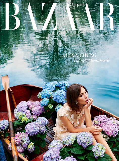 Alexa Chung dons a Simone Rocha skirt and top on the subscribers cover of Harper's Bazaar UK Harpers Bazaar Covers, Fashion Fotografie, Laura Bailey, Vogue Vintage, Fashion Shoots, Poppy Delevingne, Fashion Magazine Cover, Magazine Editorial, Fashion Cover