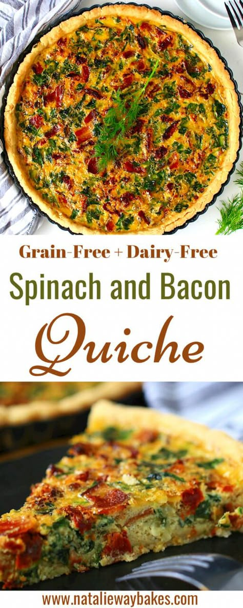 Spinach Quiche Recipes Dairy Free, Breakfast Quiche Dairy Free, Quiche Recipes Easy Dairy Free, Dairy Free Spinach Quiche, Lactose Free Quiche, Gf Df Quiche, Spinach Recipes Dairy Free, Non Dairy Quiche Recipes, Crustless Dairy Free Quiche