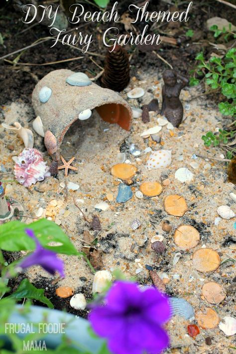 Beach Fairy Garden, Fairy Garden Pots, Toad House, Beach Themed Crafts, Beach Memories, Summertime Recipes, Diy Beach, Fairy Village, Garden Beach