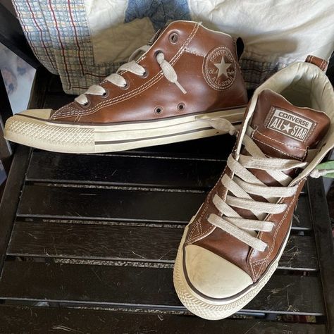 Converse Brown Leather All-Star Chuck Taylor Street 136420C Men’s Size US 7 Converse Brown, Chuck Taylor Sneakers, Chuck Taylor, Converse Sneaker, All Star, Brown Leather, Converse, Stars, Brand New