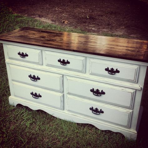 love Diy Dresser Makeover White, Dresser Dark Wood, White Dresser Diy, Dresser Makeover White, White Stained Dresser, Master Room Ideas, Dresser Makeover Ideas, Restored Dresser, Stained Dresser