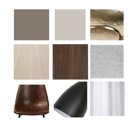 Greige, beige, brass, white oak, walnut, light grey linen, tobacco leather, matte black metal, white linen Light Grey And Walnut Kitchen, Walnut Color Palette Living Room, Walnut Color Palette, Mood Board Bedroom, Walnut Wood Texture, Grey And Brown Living Room, Concept Sheet, Home Color Palette, Mood Board Interior