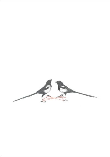 two magpies by rachel goodyear Tiny Magpie Tattoo, Fine Line Magpie Tattoo, 2 Magpies Tattoo, Simple Magpie Tattoo, Two Magpies Tattoo, Magpies Tattoo, Rachel Goodyear, 2 Magpies, Magpie Aesthetic