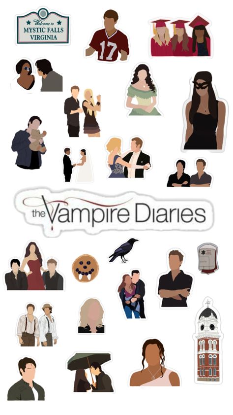 Mystic Falls, The Vampire Diaries, Aesthetic Stickers, Journal Stickers, The Vampire, Printable Stickers, Vampire Diaries, Aesthetic Clothes, Kdrama