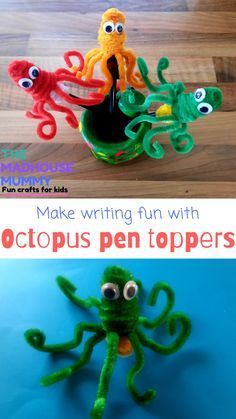 Valentine Pipe Cleaner Crafts For Kids, Under The Sea Arts And Crafts For Kids, Octopus Diy Craft, Ocean Themed Summer Camp, Under The Sea Stem Activities, Pipe Cleaner Crafts For Kids Animals, Ocean Themed Crafts For Kids, Under The Sea Crafts For Kids, Octopus Crafts For Kids