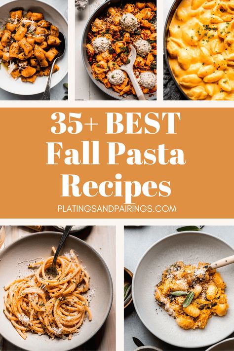 Here's some of the BEST fall pasta recipes to try! As the weather cools there's no better time to indulge in the rich, comforting pasta dishes. Autumn Italian Recipes, Best Fall Pasta Recipes, Fall Vegetarian Pasta Recipes, Pasta For 12 People, Fall Inspired Pasta Dishes, Fall Season Dinner Recipes, Trending Fall Recipes, Fall Spaghetti Recipes, Pasta Recipes Fall