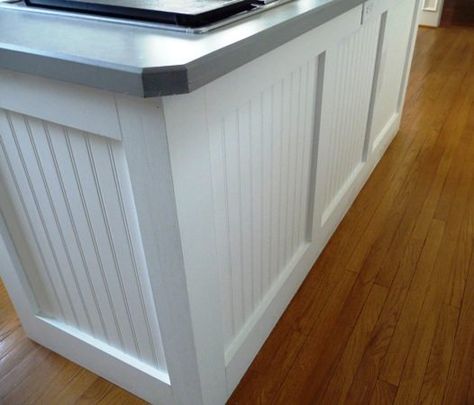 10 DIY Projects - How to Install Beadboard and More | OhMeOhMy Blog Counter Bench, How To Install Beadboard, Beadboard Kitchen, Diy Beadboard, Kitchen Island Makeover, Redo Cabinets, Kitchen Peninsula, Diy Kitchen Backsplash, Farmhouse Cabinets