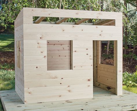 Outside Playhouse, Garden Playhouse, Playhouse Plans, Diy Playhouse, Backyard Playhouse, Build A Playhouse, Cubby House, Playhouse Outdoor, Wooden Playhouse