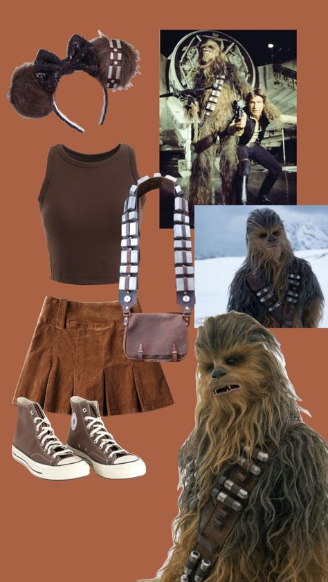 Disney Bound Chewbacca inspo #disney #disneybound #disneyland #starwars #chewbacca #outfitinspo Star Wars Disneybound, Disney Character Outfits, Disney Bound Outfits Casual, Disney Trip Outfits, Disney Outfits Women, Theme Park Outfits, Disney Themed Outfits, Cute Disney Outfits, Star Wars Fashion