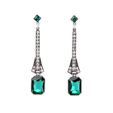 Zara Art Deco Long Silver Emerald Green Drop Earrings | eBay 1920 Accessories, 1920s Earrings, Dangle Pearl Earrings, Flapper Accessories, Flapper Art, Pink Tassel Earrings, 20s Flapper, Deco Chandelier, Antique Costume Jewelry