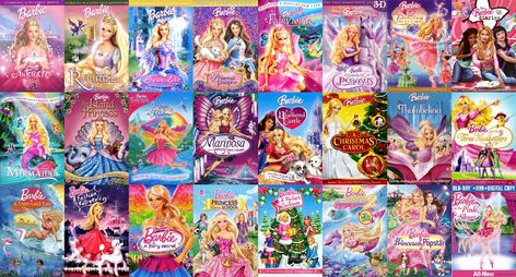 List of Barbie Movies Princess Movies List, Barbie Movies List, Barbie Song, Free Barbie, Princess Adventure, Barbie Fairytopia, Princess And The Pauper, Princess Movies, Barbie Cartoon