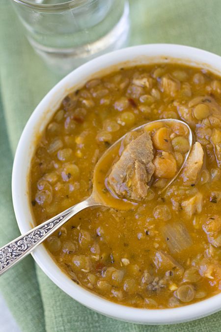 Comforting Pork and Lentil Soup Lentil And Pork Recipes, Ground Pork Lentil Soup, Soup Pork, Pork Soup Recipes, Leftover Pork Roast, Leftover Pork, Pork Soup, Dried Lentils, Pork Stew