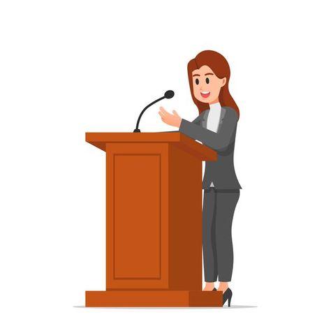 A woman speaking on the podium | Premium Vector #Freepik #vector #people People Speaking Illustration, Podium Drawing, Vision Journal Ideas, People Speaking, Charity Poster, Multiple Intelligences, Hand Doodles, Illustration Story, Silhouette People