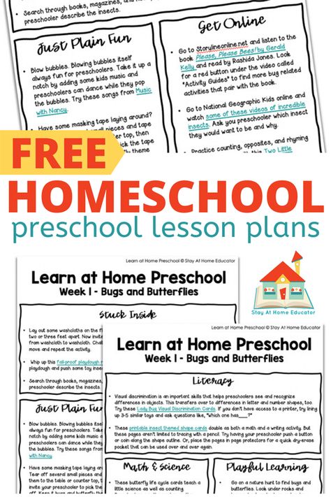 Free Homeschool Preschool Lesson Plans - Stay At Home Educator Homeschool Preschool Schedule, Preschool Curriculum Free, Curriculum Lesson Plans, Homeschool Preschool Curriculum, Preschool Schedule, Homeschool Preschool Activities, Homeschool Lesson Plans, Toddler Homeschool, Preschool Programs