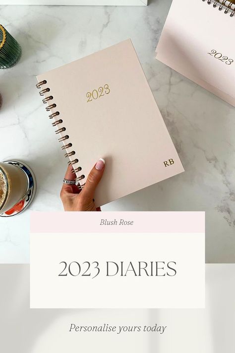 Personalised Diary, Luxury Stationery, Blush Rose, Stationery Collection, Blush Roses, Digital Products, School Supplies, A Year, Blush