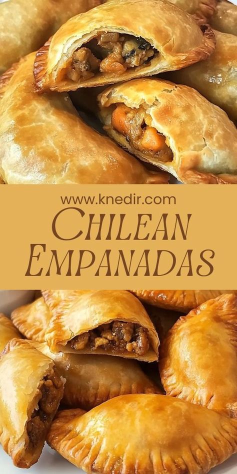 Warm, savory, and full of flavor, Chilean Empanadas are the ultimate Latin American comfort food! 🌮 This recipe brings the perfect combination of spiced meat, olives, onions, and hard-boiled eggs wrapped in a golden, flaky crust. 😍 Whether you're hosting a party or just want a hearty snack, these empanadas are a crowd-pleaser! 🇨🇱 Serve with a spicy salsa for the perfect bite! 🌶️ #ChileanEmpanadas #LatinAmericanCuisine #EmpanadasRecipe #SavoryPastry #ComfortFood #EasySnack #LatinFoodLovers Chilean Empanadas, Easy Empanadas Recipe, Chilean Food, American Comfort Food, South American Recipes, Hearty Snacks, Chilean Recipes, Latin American Food, Wholesome Meals