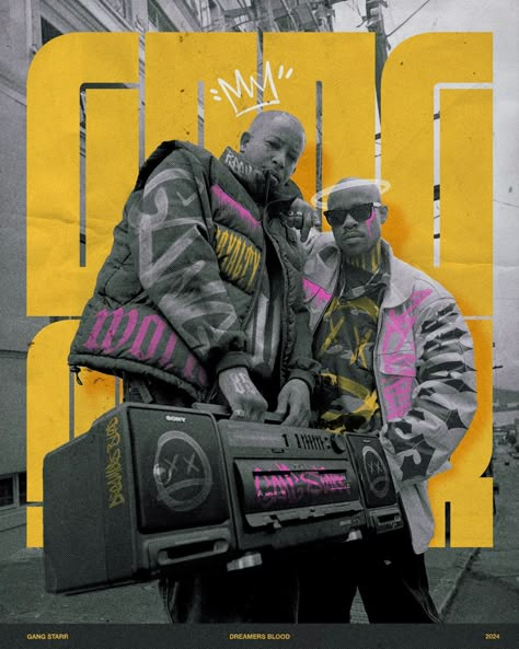 Gang Starr Wallpaper, Rap Event Poster, Hip Hop Graphics, Hiphop Graphic Design, Hiphop Poster Design, Gangstarr Guru, Rap Graphic Design, Hip Hop Poster Design, Dj Event Poster