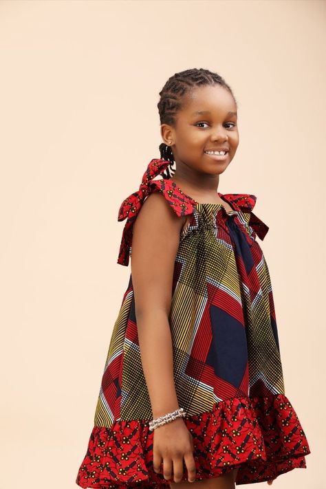 Ankara Style For Kids Girls Outfit, Ankara For Kids Girls Dresses, Kids African Outfits Girls, Kids Ankara Styles Children, Ankara Styles For Kids Girls Dresses, Ankara Dresses For Kids, Latest Children Ankara Gown, Ankara Styles For Teenage Girl, Latest Ankara Styles For Kids