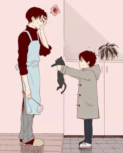 Levi As A Father, Eren And Levi Father And Son, Levi Ackerman As A Father, Eren X Levi Cat, Levi As A Dad, Levi Ackerman And Eren Jaeger, Eren Aot, Dad And Son, Attack On Titan Ships