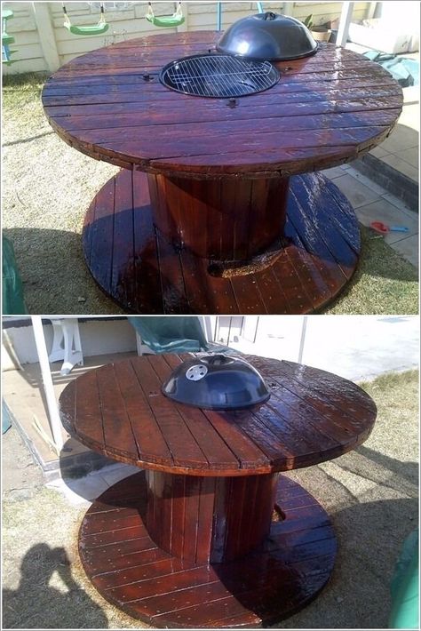 10-cable-spool-tables-that-are-simply-awesome- Wire Spool Tables, Cable Spool Furniture, Cable Spool Tables, Wooden Spool Tables, Wooden Cable Spools, Spool Table, Spool Furniture, Spool Tables, Cable Spool