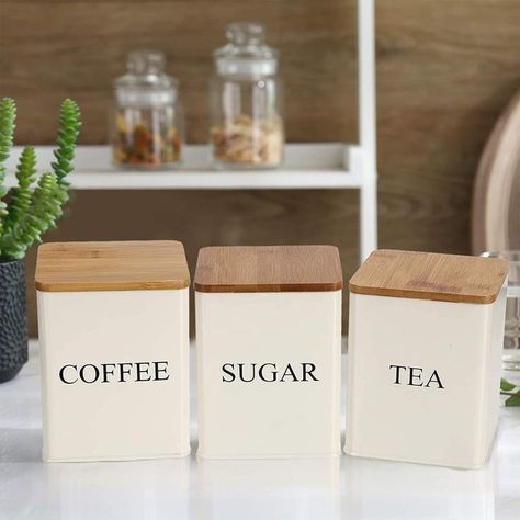 Sugar Tea Coffee Containers, Under Glaze Painting, Glaze Painting, Metal Storage Containers, Candy Storage, Coffee Box, Coffee Container, Kitchen Canister Set, Coffee Canister