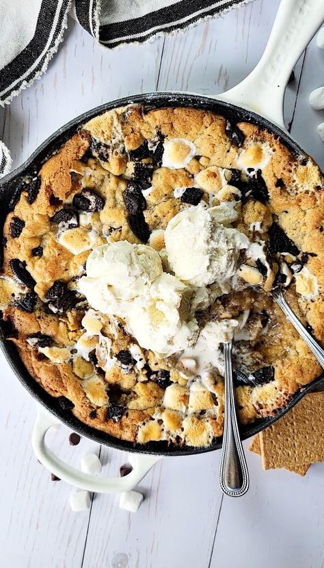 S’mores Cookie Skillet, Peach Cobbler Bars, Pumpkin Pecan Cobbler, Smores Cookie, Overnight Cinnamon Rolls, Cookie Skillet, Blueberry Crumb Cake, Pecan Cobbler, Simple Baking