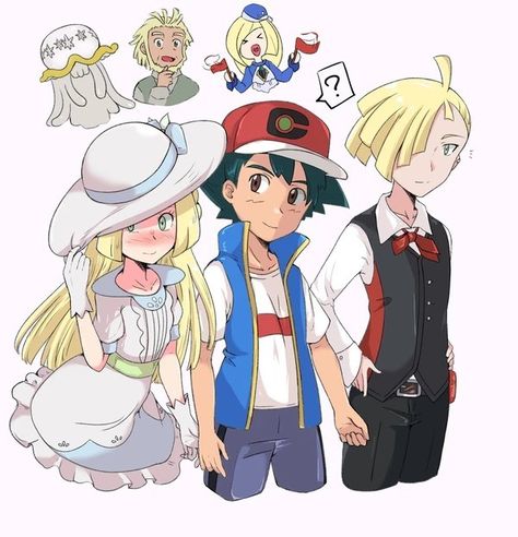 Pokemon Ash X Chloe, Ash X Lillie, Kiawe Pokemon, Gladion Pokemon, Jessie Pokemon, Pokemon Human Form, Mew And Mewtwo, Pokemon Adventures Manga, Pokemon Moon