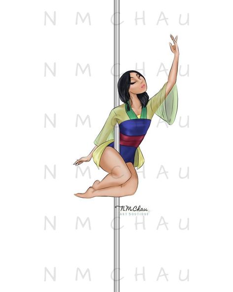 Pole Painting, Workout Art, Princess Mulan, Disney Princess Cartoons, Friends Workout, Pole Moves, Dancing Drawings, Pole Art, Art Boutique