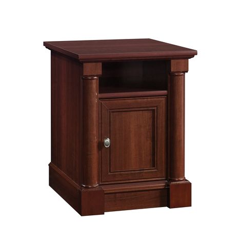 Sauder Palladia Side Table, Select Cherry finish-- Be sure to check out this awesome product-affiliate link. #livingroomtables End Table Ideas Living Room, Table Ideas Living Room, End Table Ideas, Cherry End Tables, Ikea Side Table, Compact Chair, Tidy Room, Pantry Storage Cabinet, Sectional Sofa With Recliner