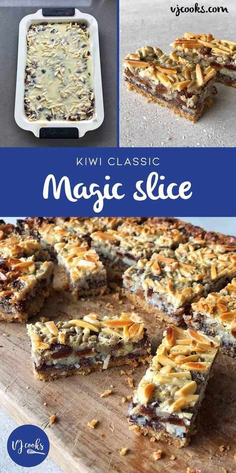 Delicous and Easy Magic Slice Recipe - VJ cooks Magic Slice, Vj Cooks, Easy Slice, Slice Recipe, Tray Bake Recipes, Easy Magic, Buttery Biscuits, Gateaux Cake, Slices Recipes