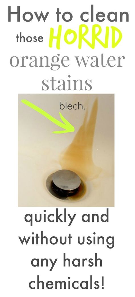 How To Remove Well Water Stains, How To Clean Orange Shower Stains, Clean Baking Pans, Orange Water, Well Water, Deep Cleaning Tips, Hard Water Stains, Cleaning Recipes, Diy Cleaners