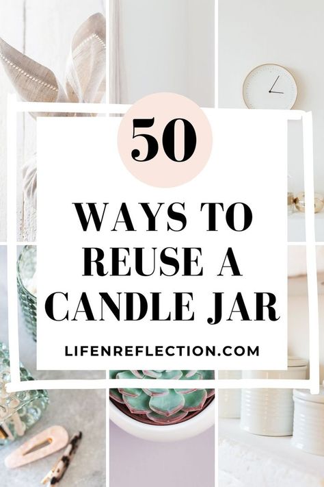 What To Do With Candle Jars Diy, Recycled Jars Upcycling, Left Over Candle Jar, Old Glass Candle Jars, What To Use Old Candle Jars For, Repurpose Old Candle Jars, Candle Reuse Ideas, Upcycle Yankee Candle Jars, How To Use Old Candle Jars