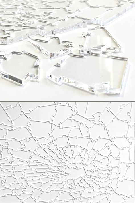 This cool new Clearly Impossible Jigsaw Puzzle may look like a shattered pane of jagged broken glass shards, but each of the 161 pieces is made from clear acrylic that is quite safe to handle. Glass Puzzle, Glass Shards, Giveaway Gifts, Shattered Glass, Broken Glass, Design Research, 3d Projects, Jigsaw Puzzle, Clear Acrylic