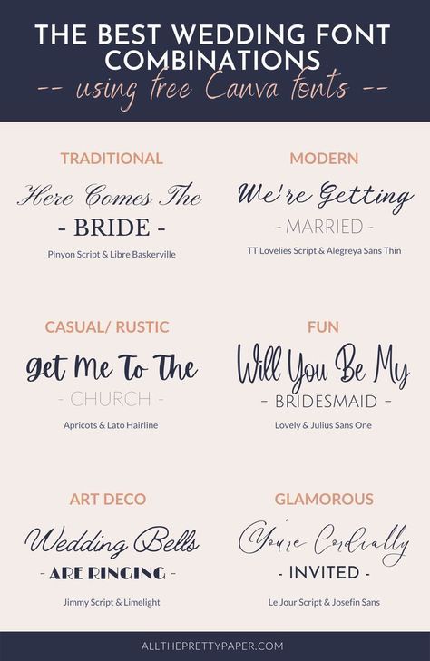 Canva Font For Wedding, Best Canva Fonts For Wedding, Canva Invitation Fonts, Canva Wedding Fonts Pairing, Free Canva Wedding Fonts, Canva Fonts Combinations Free, Wedding Font Pairings Canva, Wedding Font Canva, Canva Font Pairing Wedding